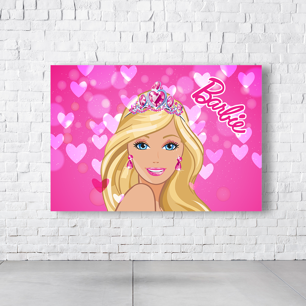 Painel Retangular Tema Barbie Em Tecido Oxford 100% Poliéster - Imagem 3