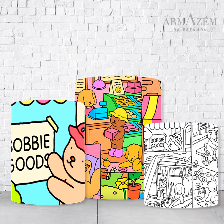 Trio de Cilindros Para Festas Bobbie Goods Em Tecido Helanca C/Elástico - Imagem 3