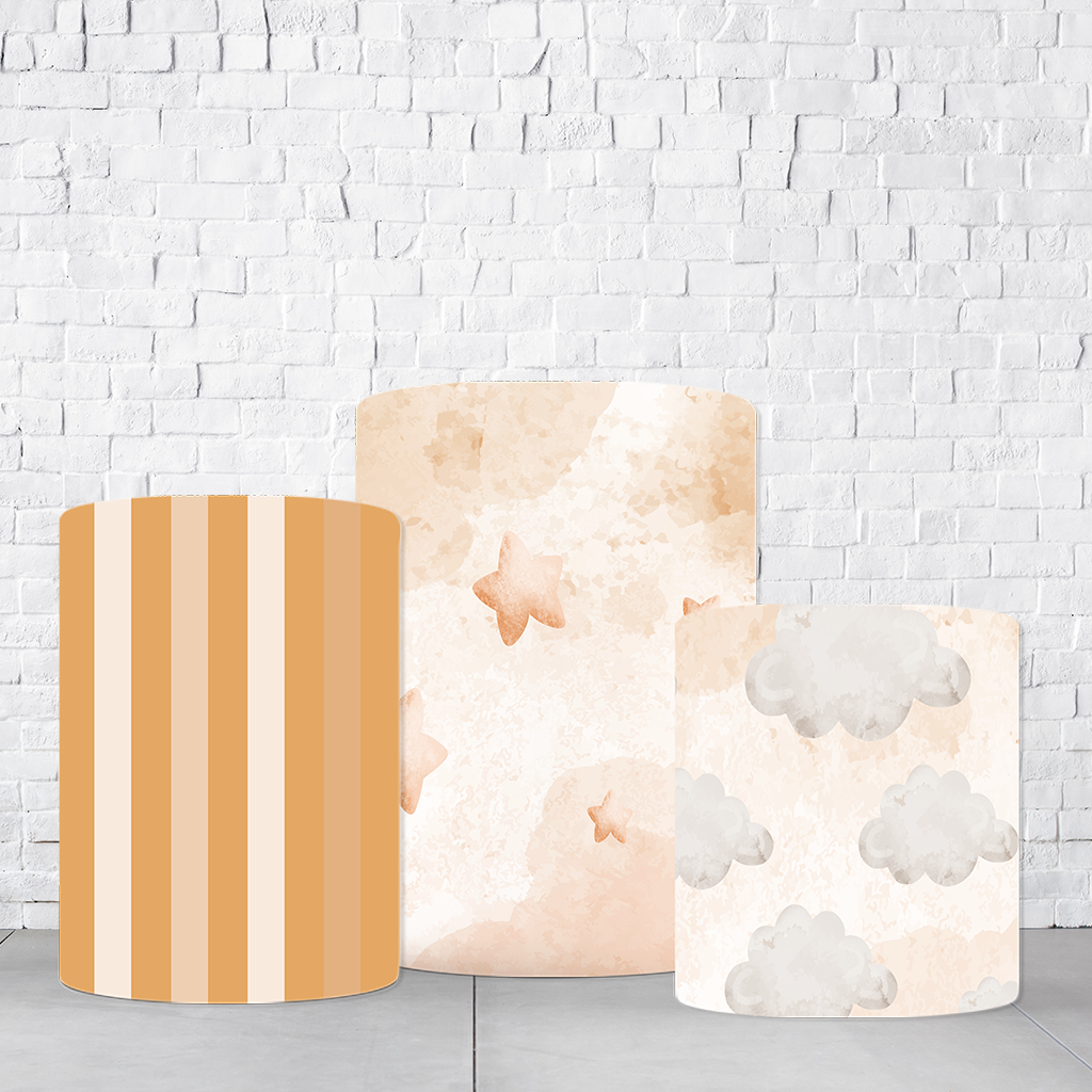 Trio de Cilindros Para Festas Chá Revelação Em Tecido Helanca C/Elástico - Imagem 2