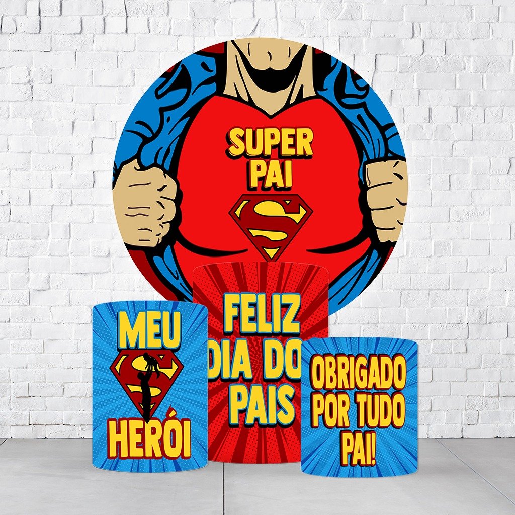 Kit Painel De Festa Dia Dos Pais + Trio De Cilindros Em Tecido - Imagem 2