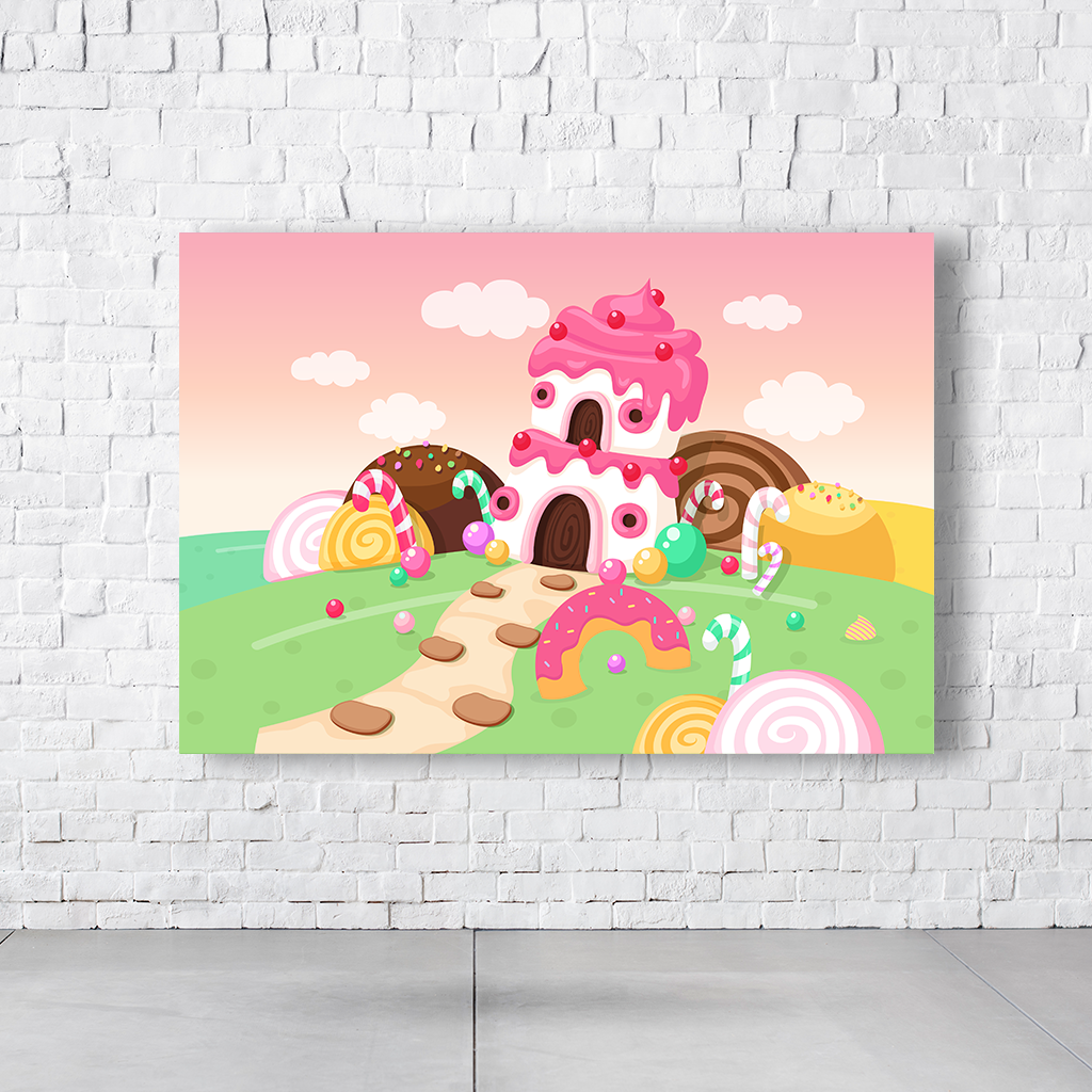 Painel Retangular Tema Doceria Em Tecido Oxford 100% Poliéster  PAINEL053