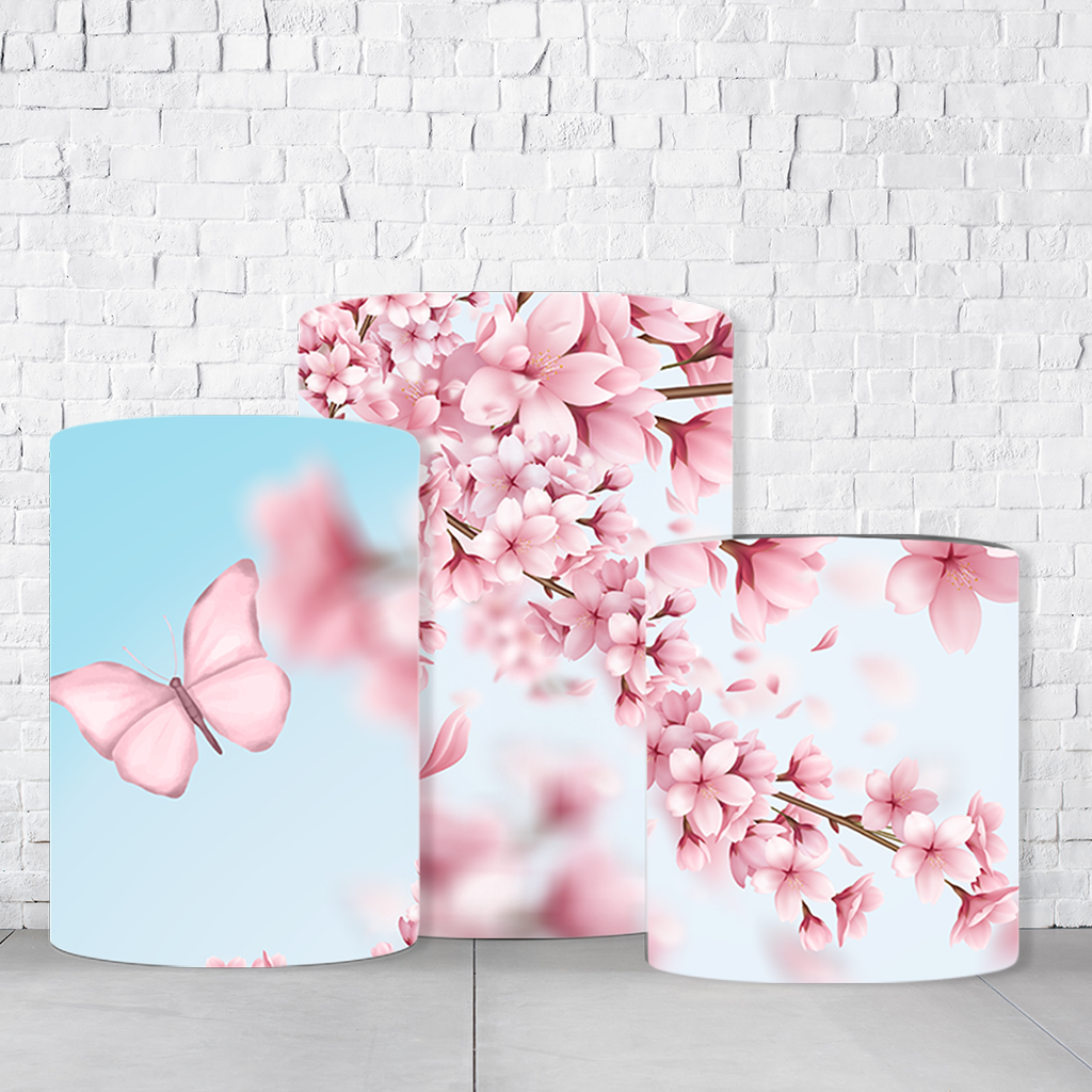 Trio de Cilindros Para Festas Flor Em Tecido Helanca C/Elástico