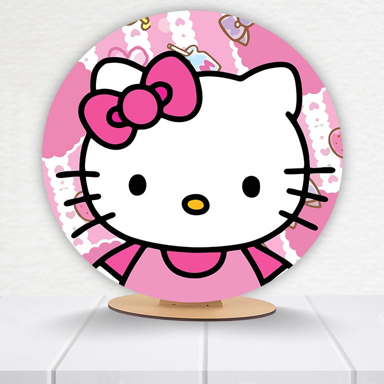 Painel Redondo 50x50 Hello Kitty - Imagem 6