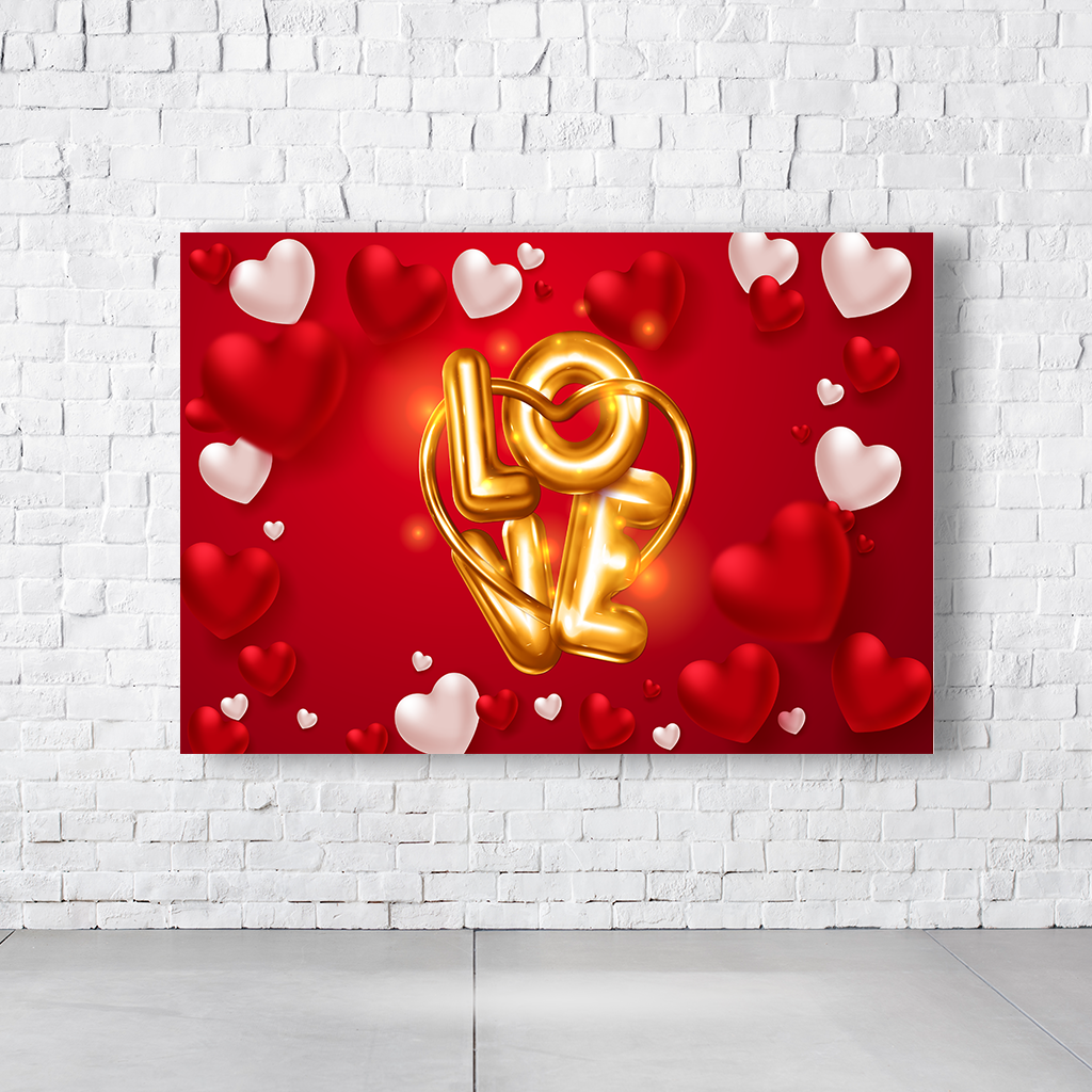Painel Retangular Tema Dia Dos Namorados Em Tecido Oxford 100% Poliéster  PAINEL798