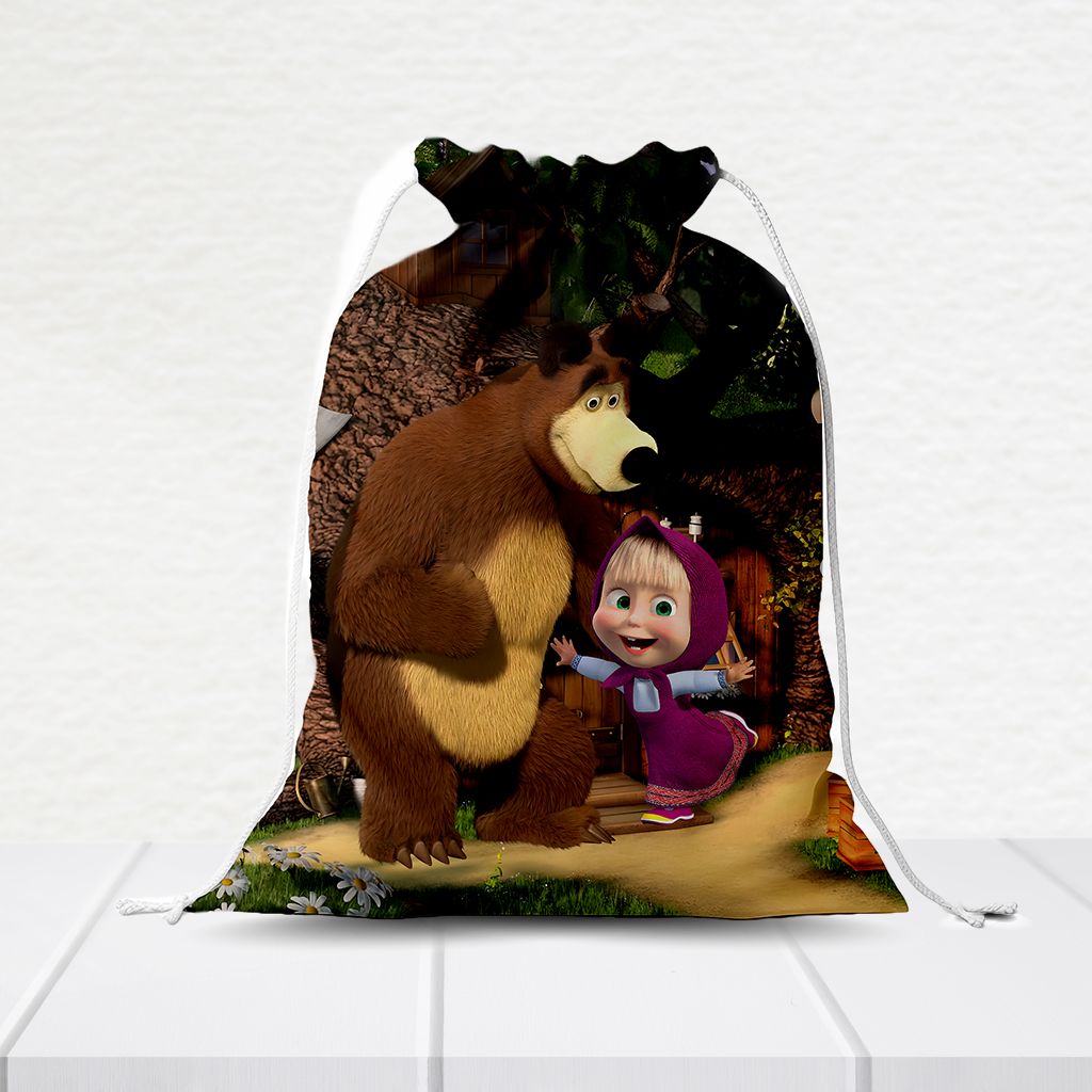 Sacolinha Personalizada Masha e o Urso 20Cm X 15Cm