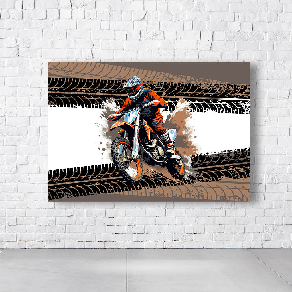 Painel Retangular Tema Moto Em Tecido Oxford 100% Poliéster