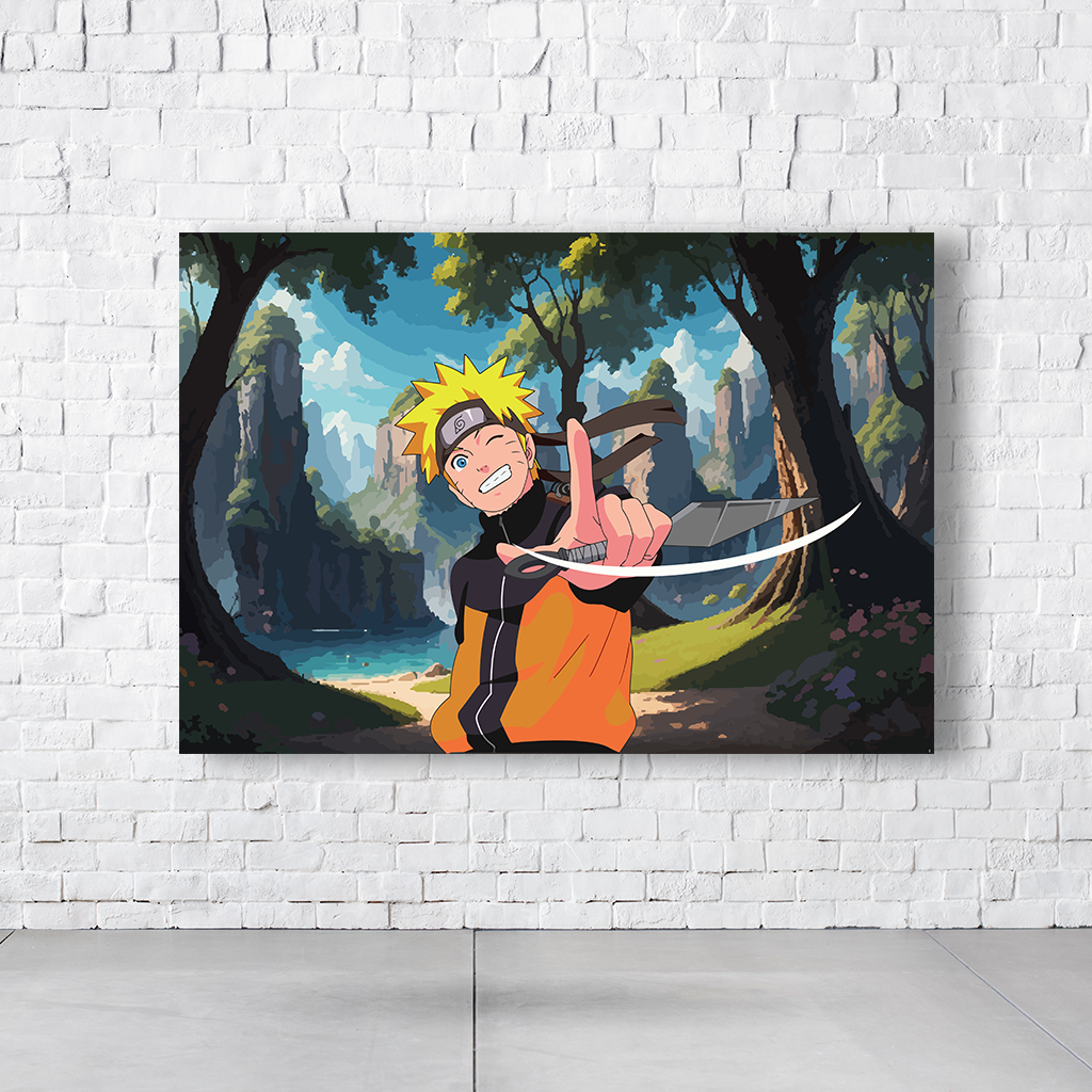 Painel Retangular Tema Naruto Em Tecido Oxford 100% Poliéster