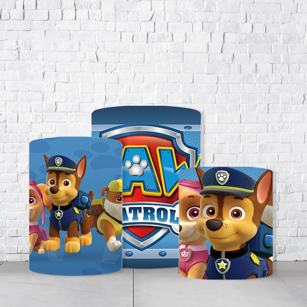 Trio de Cilindros Para Festas Patrulha Canina Em Tecido Helanca C/Elástico - Imagem 2