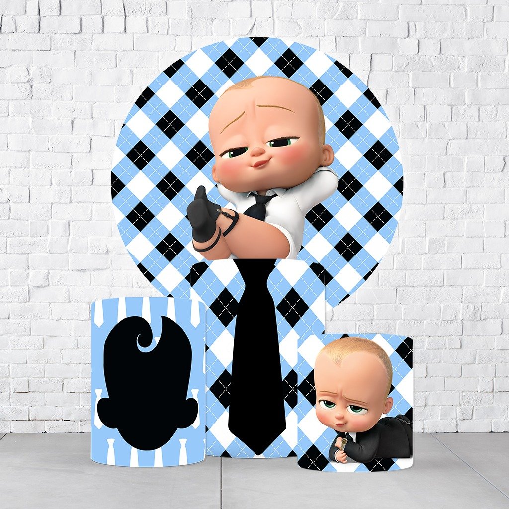 Kit Painel De Festa Poderoso Chefinho + Trio De Cilindros Em Tecido