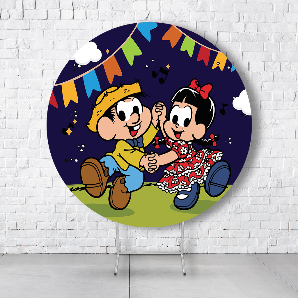 Painel De Festa Redondo São João Em Tecido Helanca C/Elástico 1,50x1,50 - Imagem 5