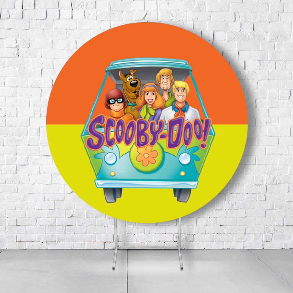 Painel De Festa Redondo Scooby-Doo Em Tecido Helanca C/Elástico 1,50x1,50  PAINEL090