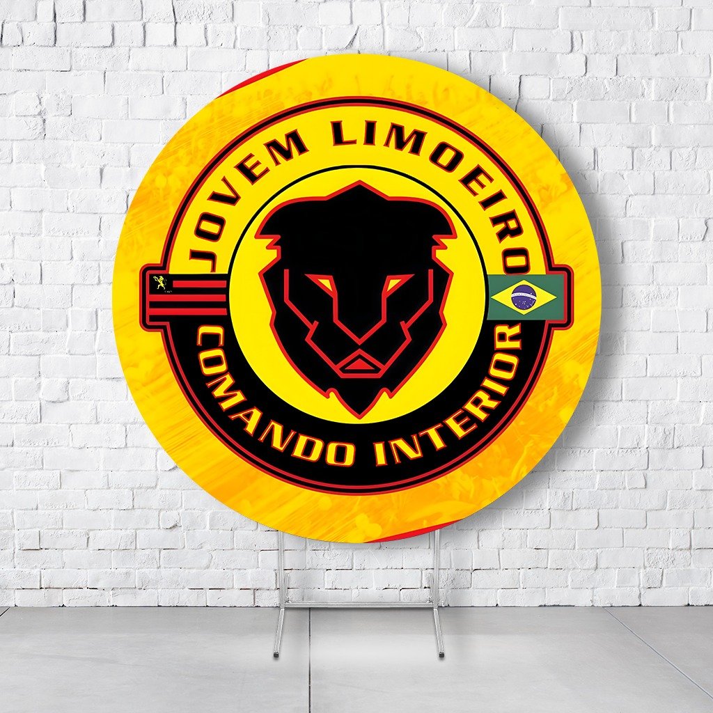 Painel De Festa Redondo Times De Futebol Em Tecido Helanca C/Elástico 1,50x1,50 - Imagem 5