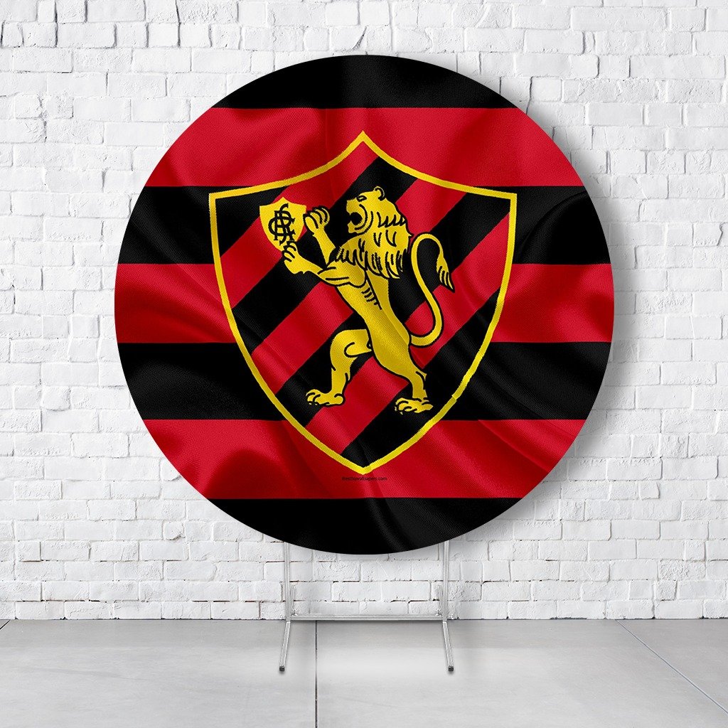 Painel De Festa Redondo Times De Futebol Em Tecido Helanca C/Elástico 1,50x1,50 - Imagem 4