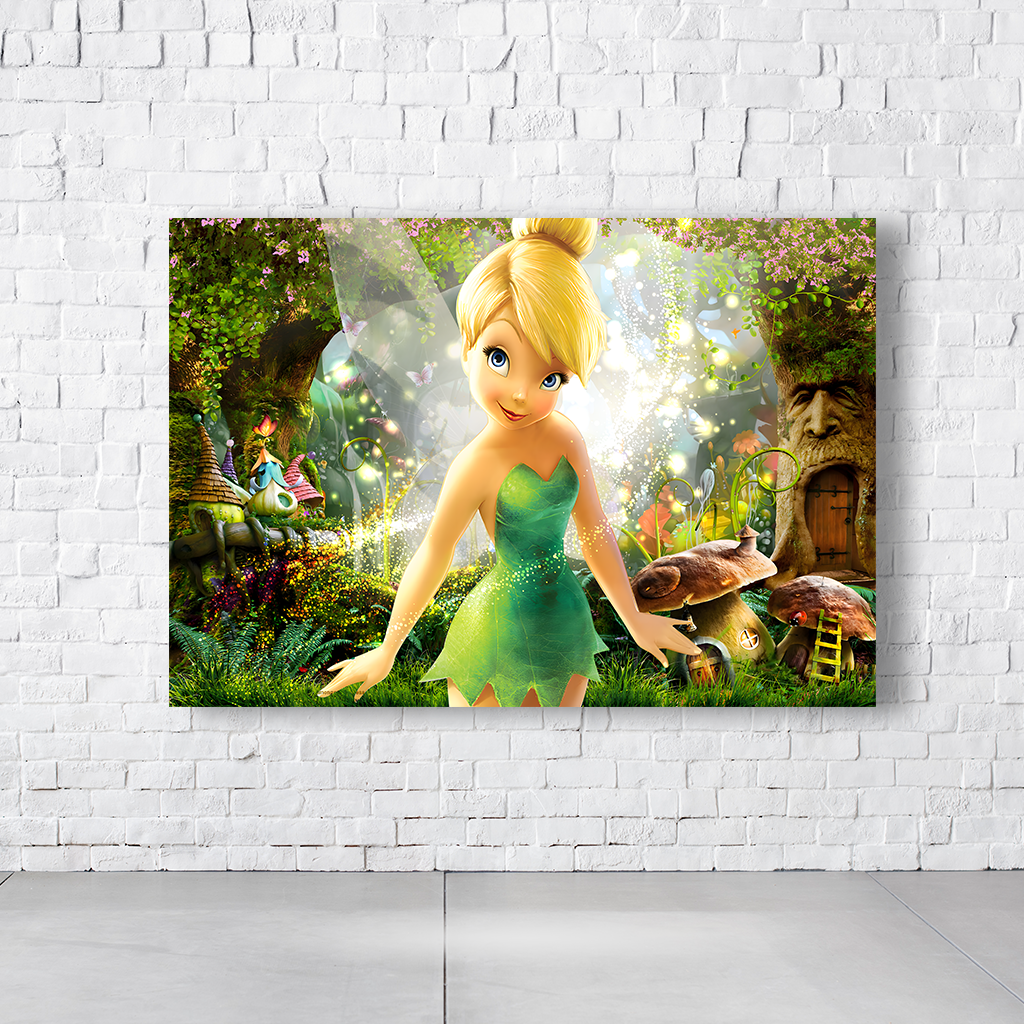 Painel Retangular Tema Tinker Bell Em Tecido Oxford 100% Poliéster