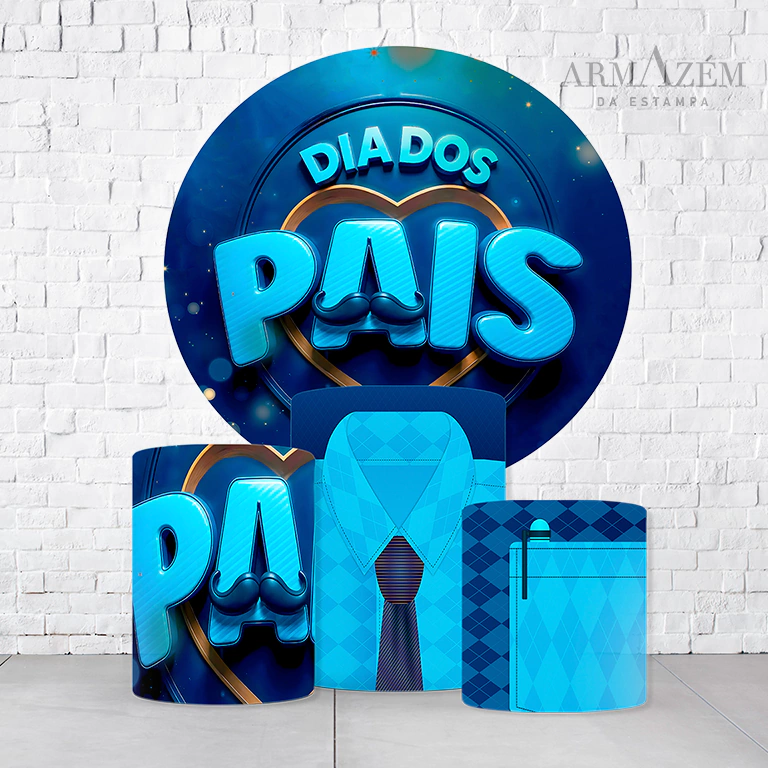 Kit Painel De Festa Dia Dos Pais + Trio De Cilindros Em Tecido  KITPAI880 - Imagem 2
