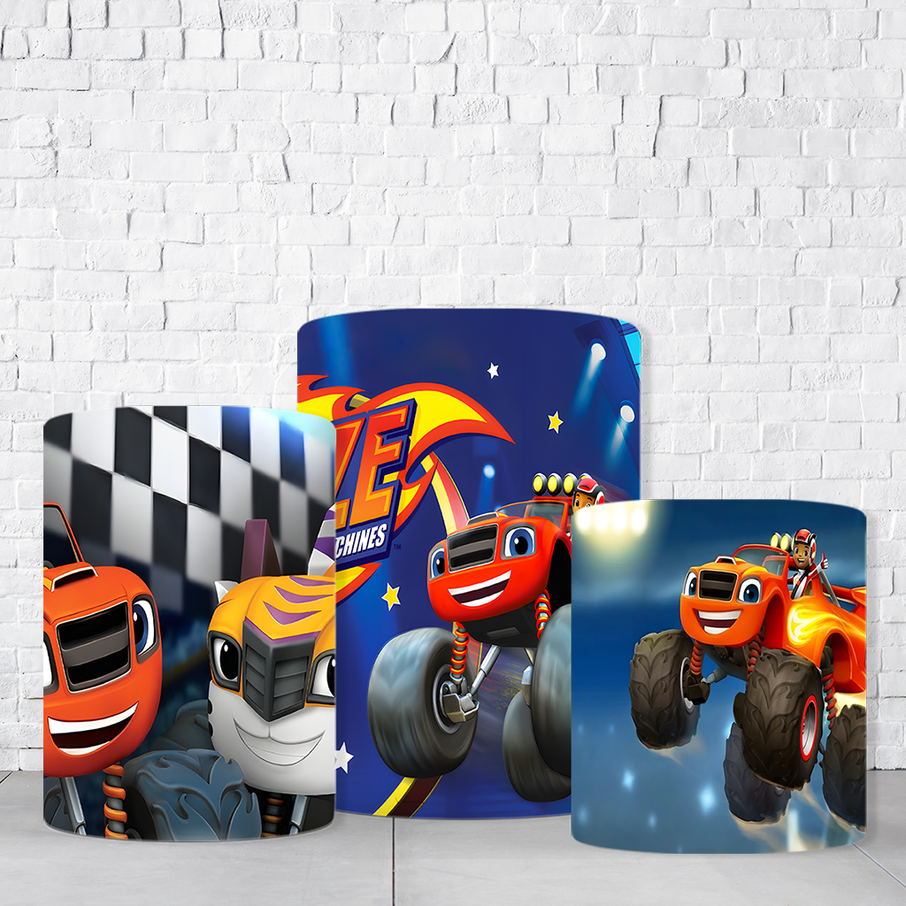 Trio de Cilindros Para Festas Blaze Em Tecido Helanca C/Elástico