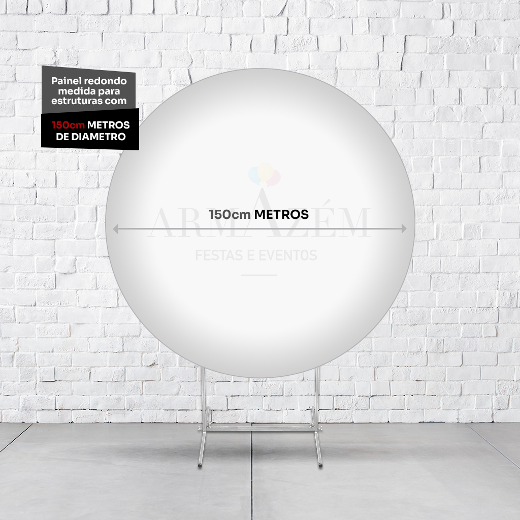 Painel De Festa Redondo Raya Em Tecido Helanca C/Elástico 1,50x1,50 - Imagem 1