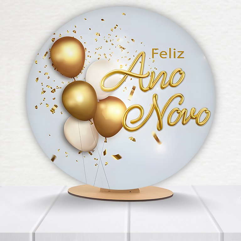 Painel Redondo Ano Novo 50x50cm  PAINEL419 - Imagem 5