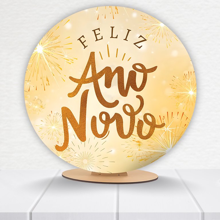 Painel Redondo Ano Novo 50x50cm  PAINEL419 - Imagem 3