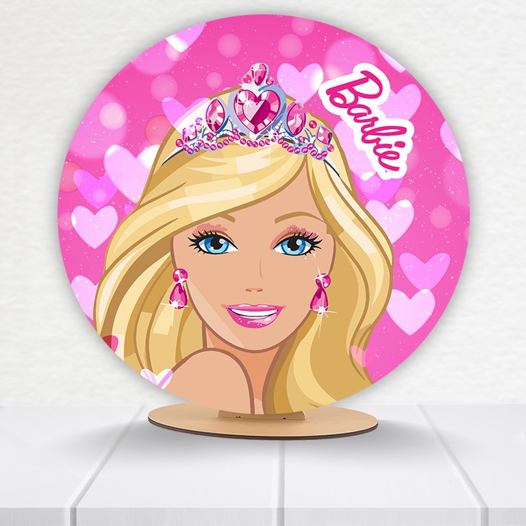 Painel Redondo Barbie 50x50cm - Imagem 4