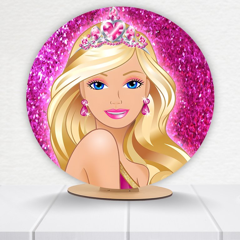 Painel Redondo Barbie 50x50cm - Imagem 11