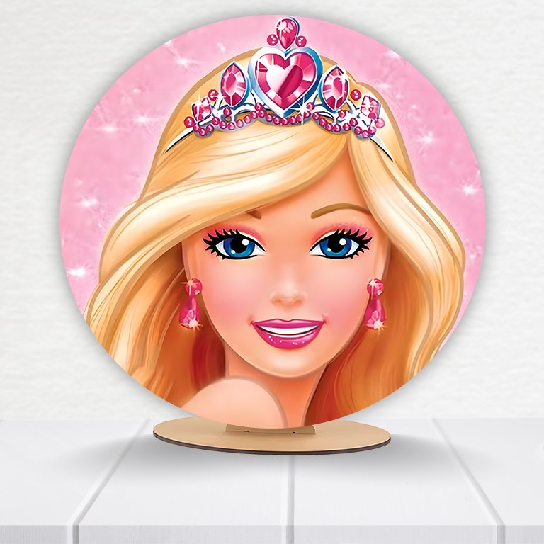 Painel Redondo Barbie 50x50cm - Imagem 2