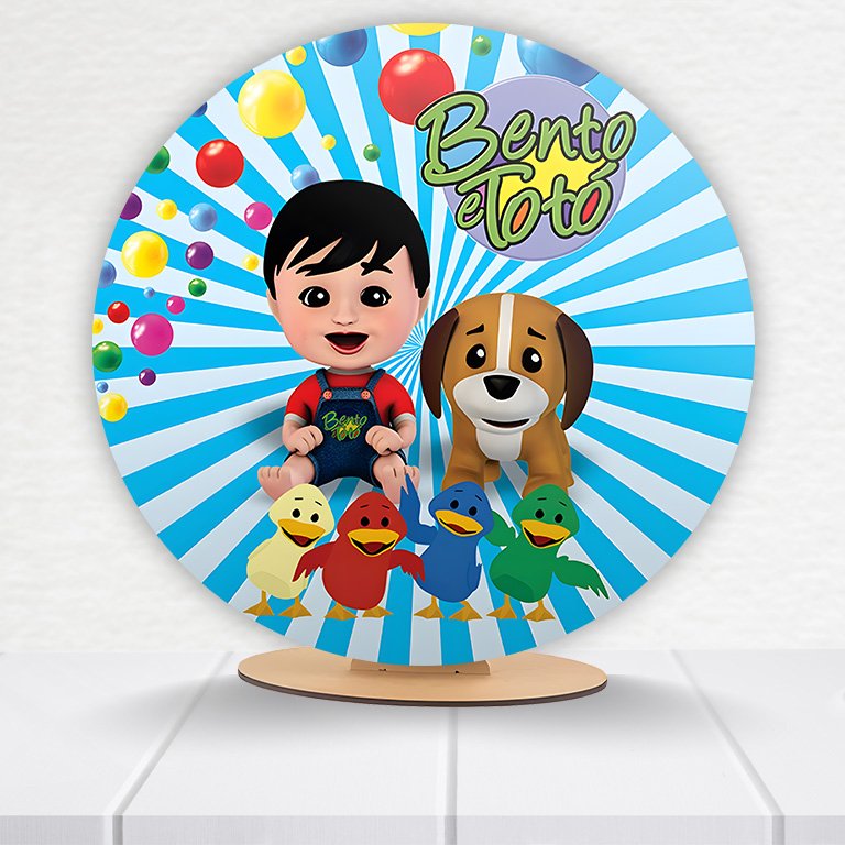 Painel Redondo Bento e Totó 50x50cm