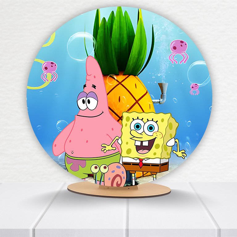 Painel Redondo Bob Esponja 50x50cm - Imagem 9