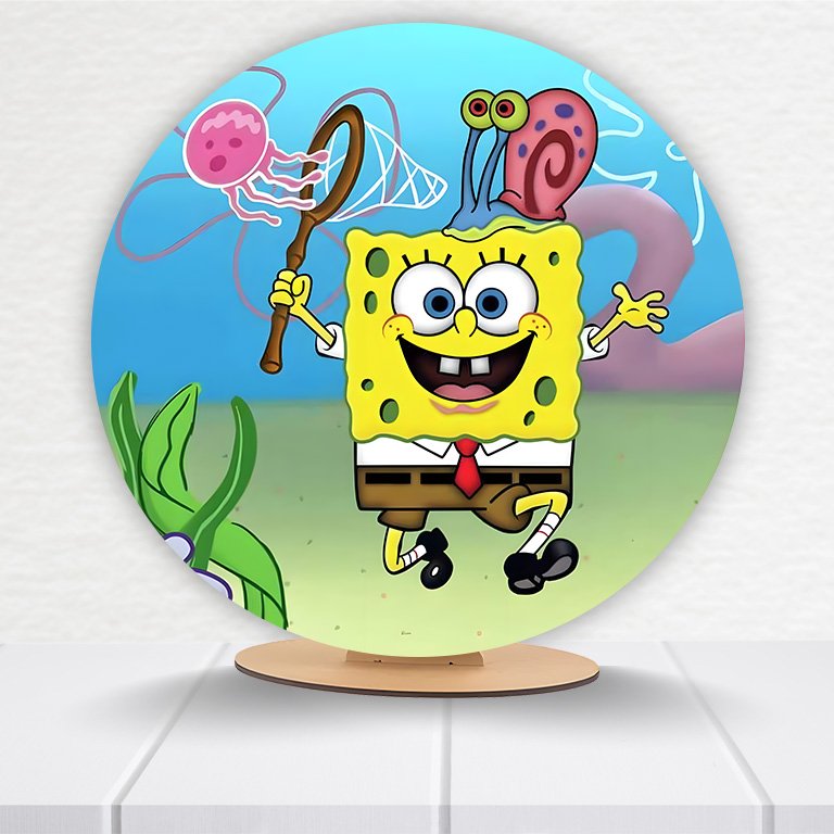 Painel Redondo Bob Esponja 50x50cm - Imagem 7