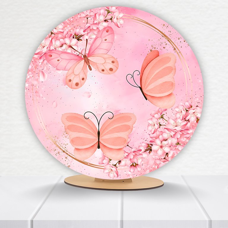 Painel Redondo Borboleta 50x50cm - Imagem 5