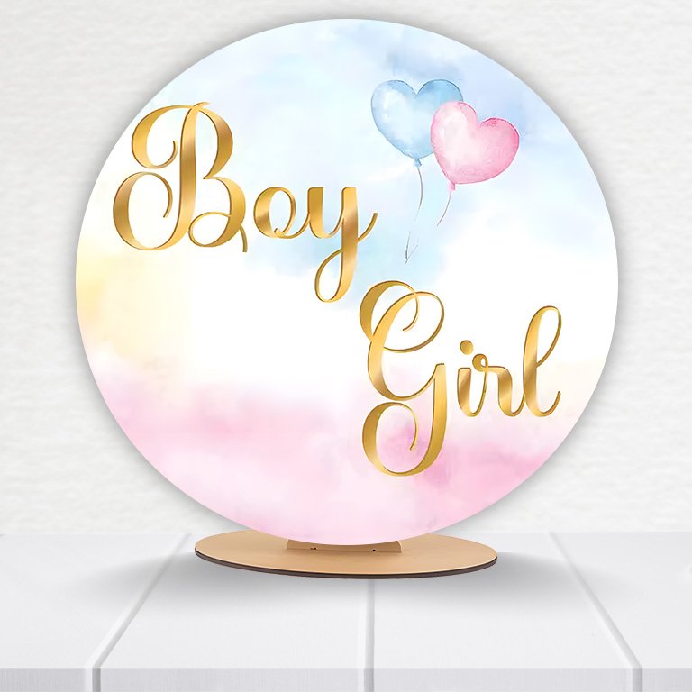 Painel Redondo Chá Revelação 50x50cm - Imagem 6