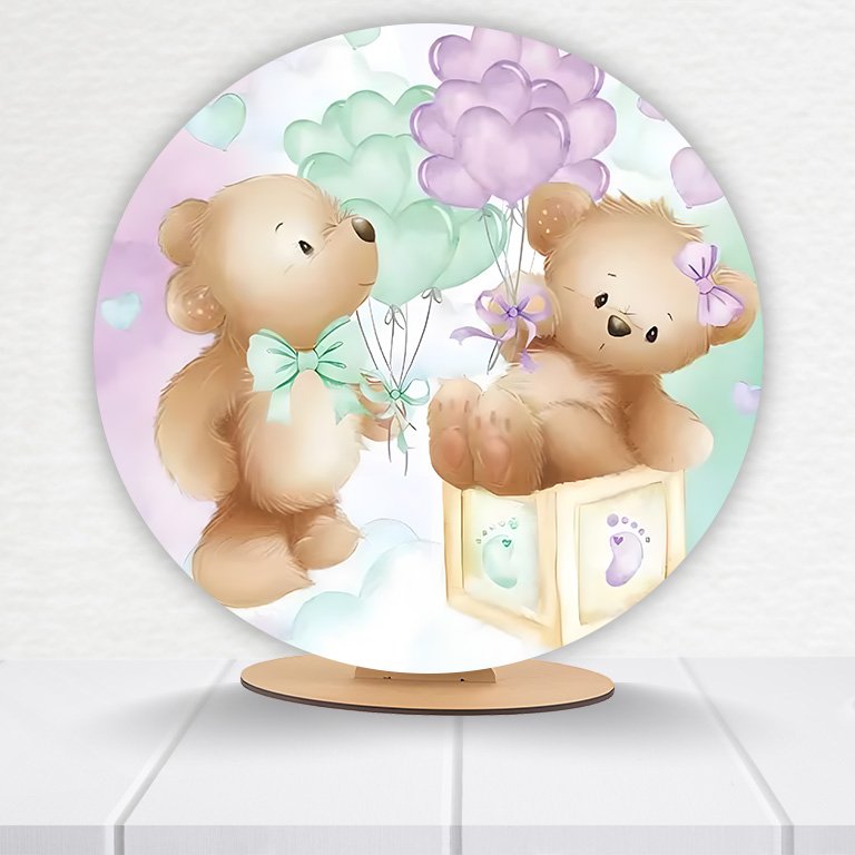 Painel Redondo Chá Revelação 50x50cm - Imagem 4