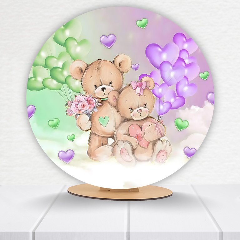 Painel Redondo Chá Revelação 50x50cm - Imagem 19