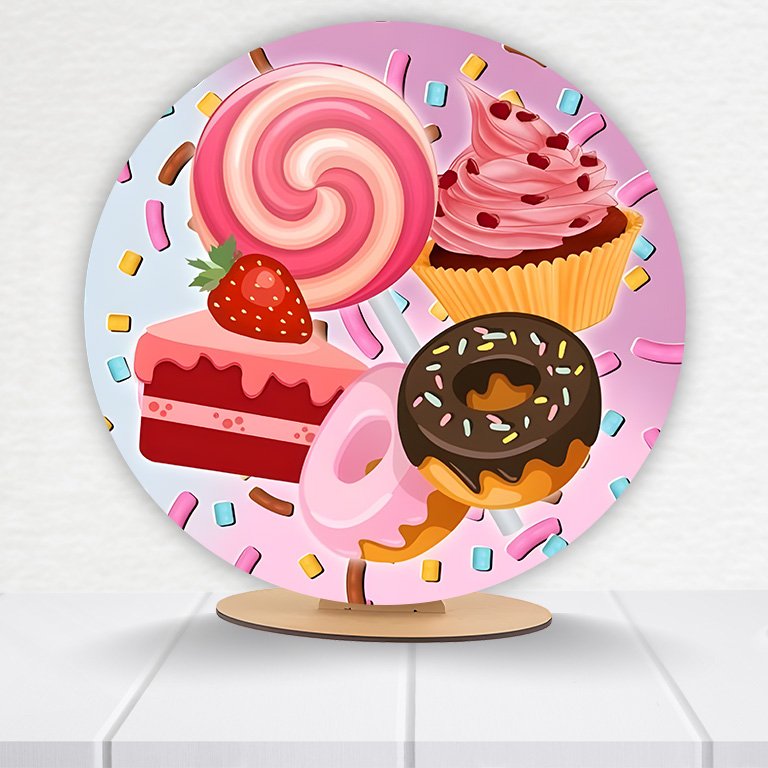 Painel Redondo Doceria 50x50cm - Imagem 5