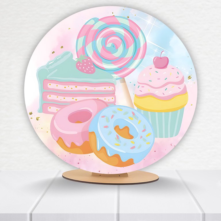 Painel Redondo Doceria 50x50cm - Imagem 2