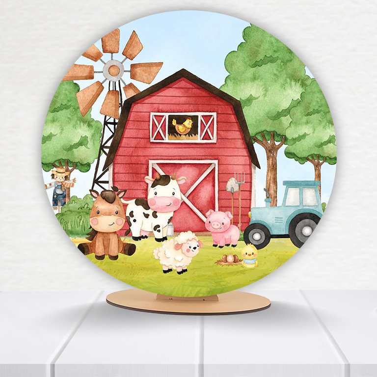 Painel Redondo Fazendinha 50x50cm - Imagem 13