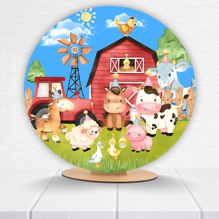 Painel Redondo Fazendinha 50x50cm - Imagem 15
