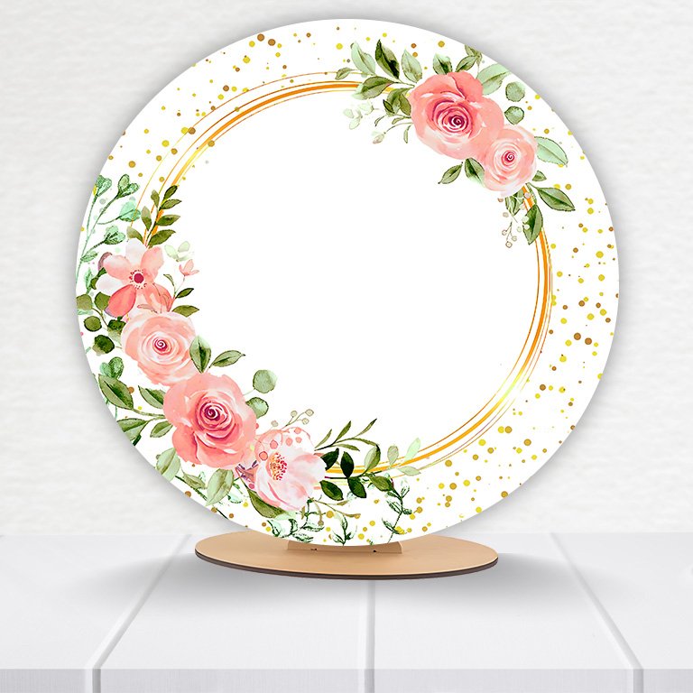 Painel Redondo Flores 50x50cm - Imagem 3