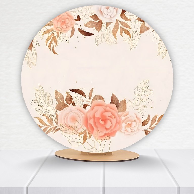 Painel Redondo Flores 50x50cm  PAINEL938 - Imagem 10