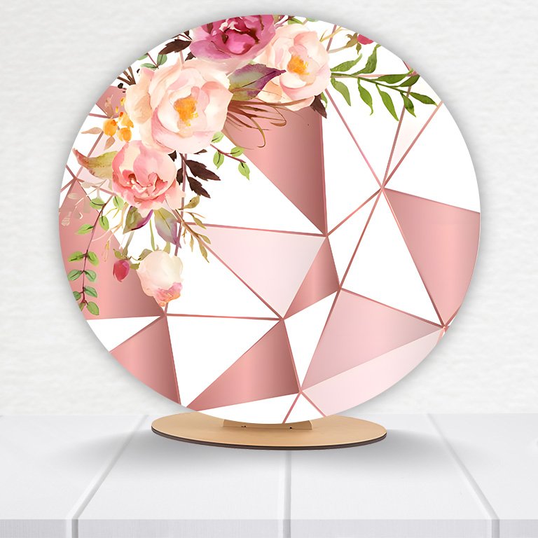 Painel Redondo Flores 50x50cm  PAINEL938 - Imagem 13