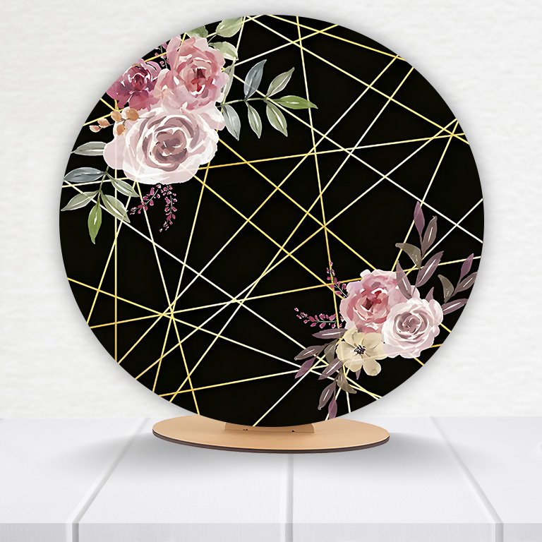 Painel Redondo Flores 50x50cm  PAINEL938 - Imagem 9