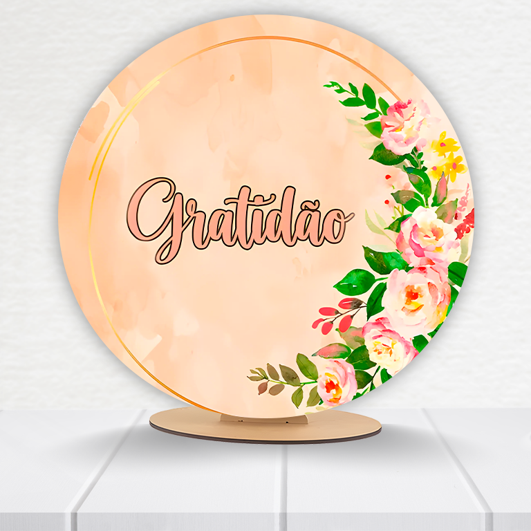 Painel Redondo Gratidão 50x50cm  PAINEL592 - Imagem 15