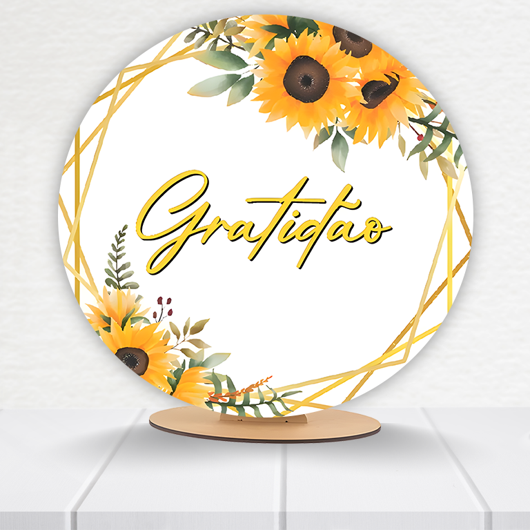 Painel Redondo Gratidão 50x50cm  PAINEL854 - Imagem 7
