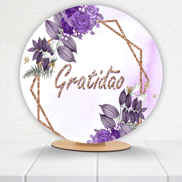 Painel Redondo Gratidão 50x50cm  PAINEL854 - Imagem 3