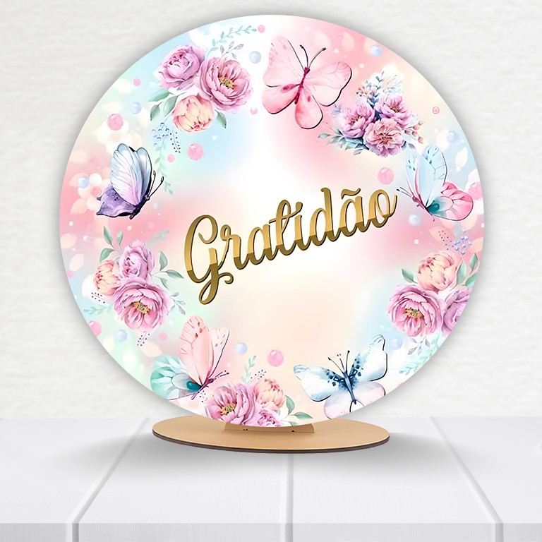 Painel Redondo Gratidão 50x50cm  PAINEL628 - Imagem 19
