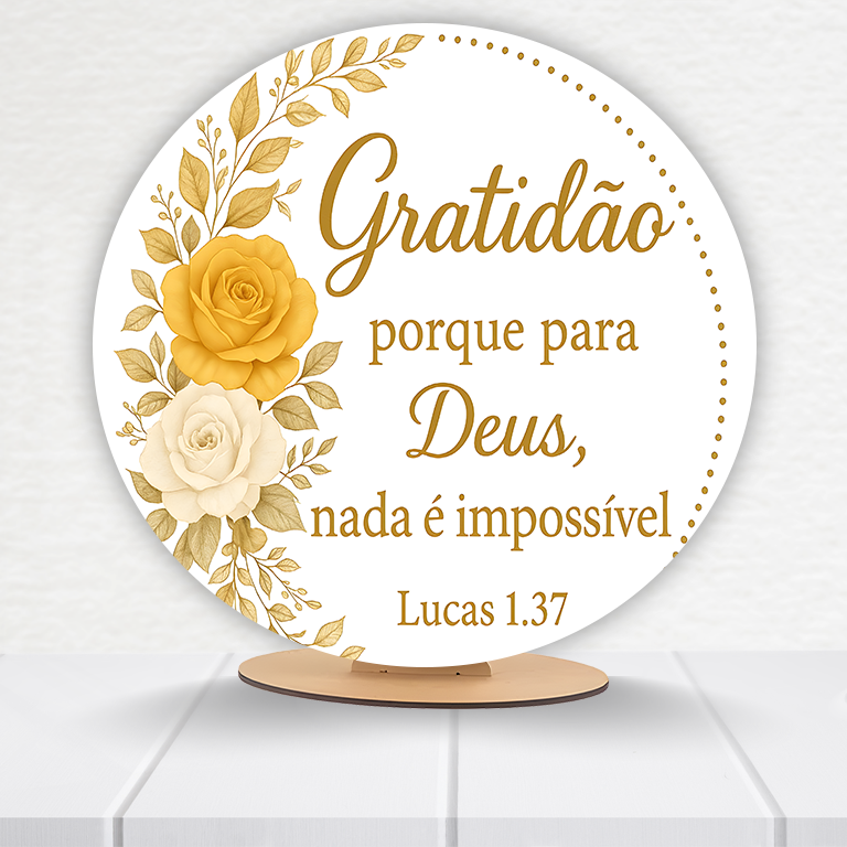 Painel Redondo Gratidão 50x50cm  PAINEL164 - Imagem 18