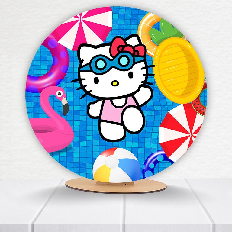 Painel Redondo Hello Kitty 50x50cm  PAINEL960 - Imagem 14