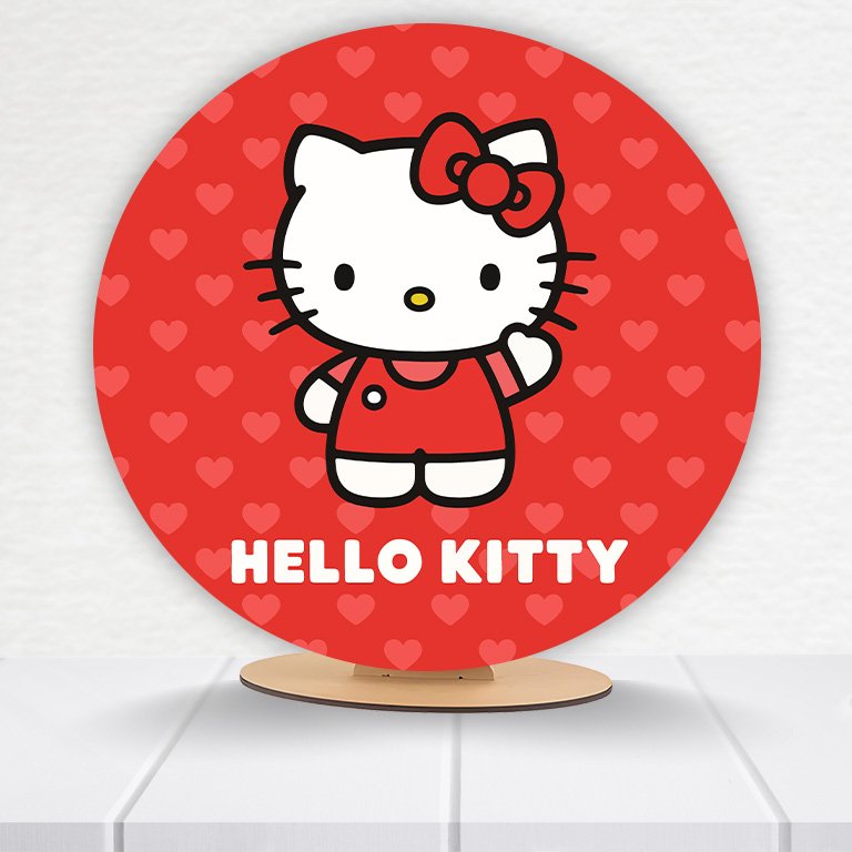 Painel Redondo Hello Kitty 50x50cm  PAINEL224