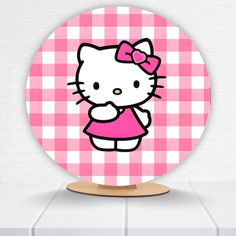 Painel Redondo Hello Kitty 50x50cm  PAINEL960 - Imagem 18