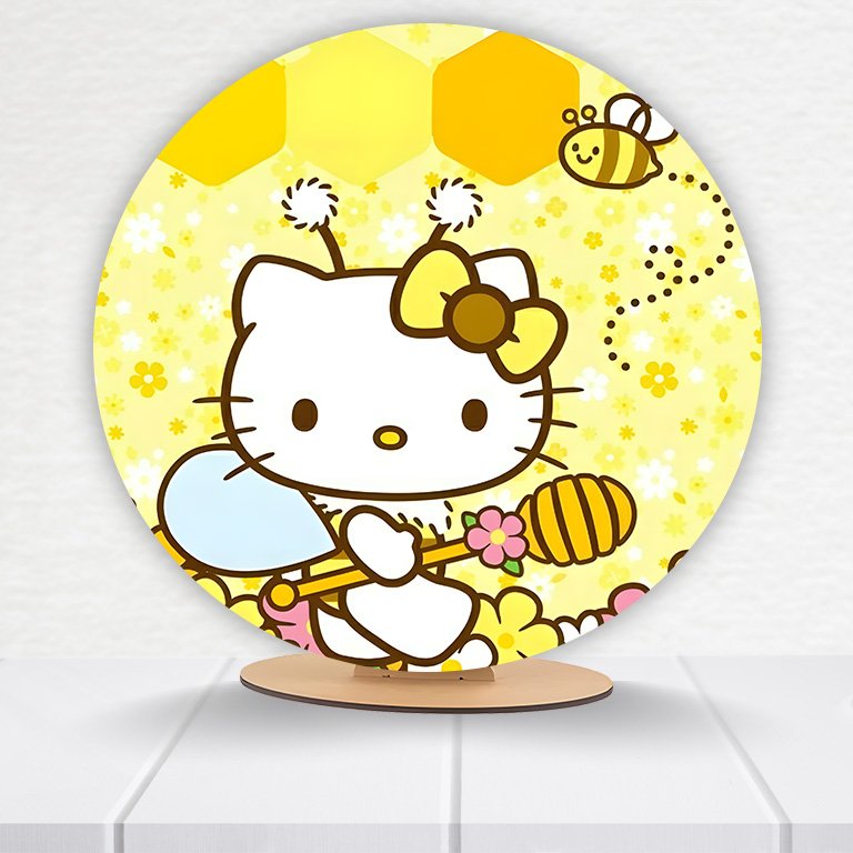 Painel Redondo Hello Kitty 50x50cm - Imagem 6